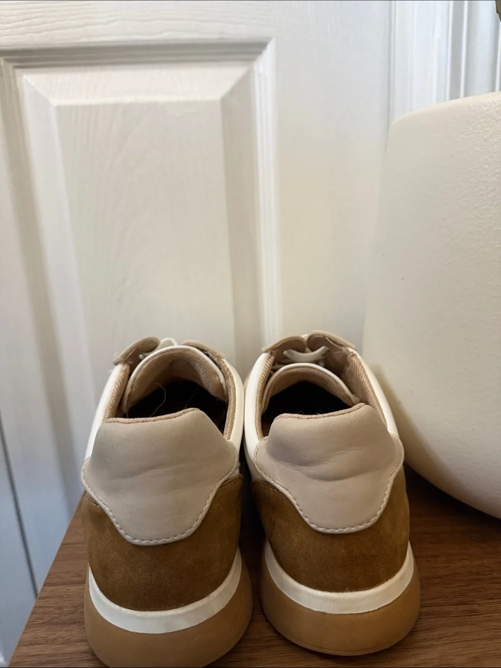 LifeStride Horizon Leather Comfort Sneakers White Taupe Women’s Size 8